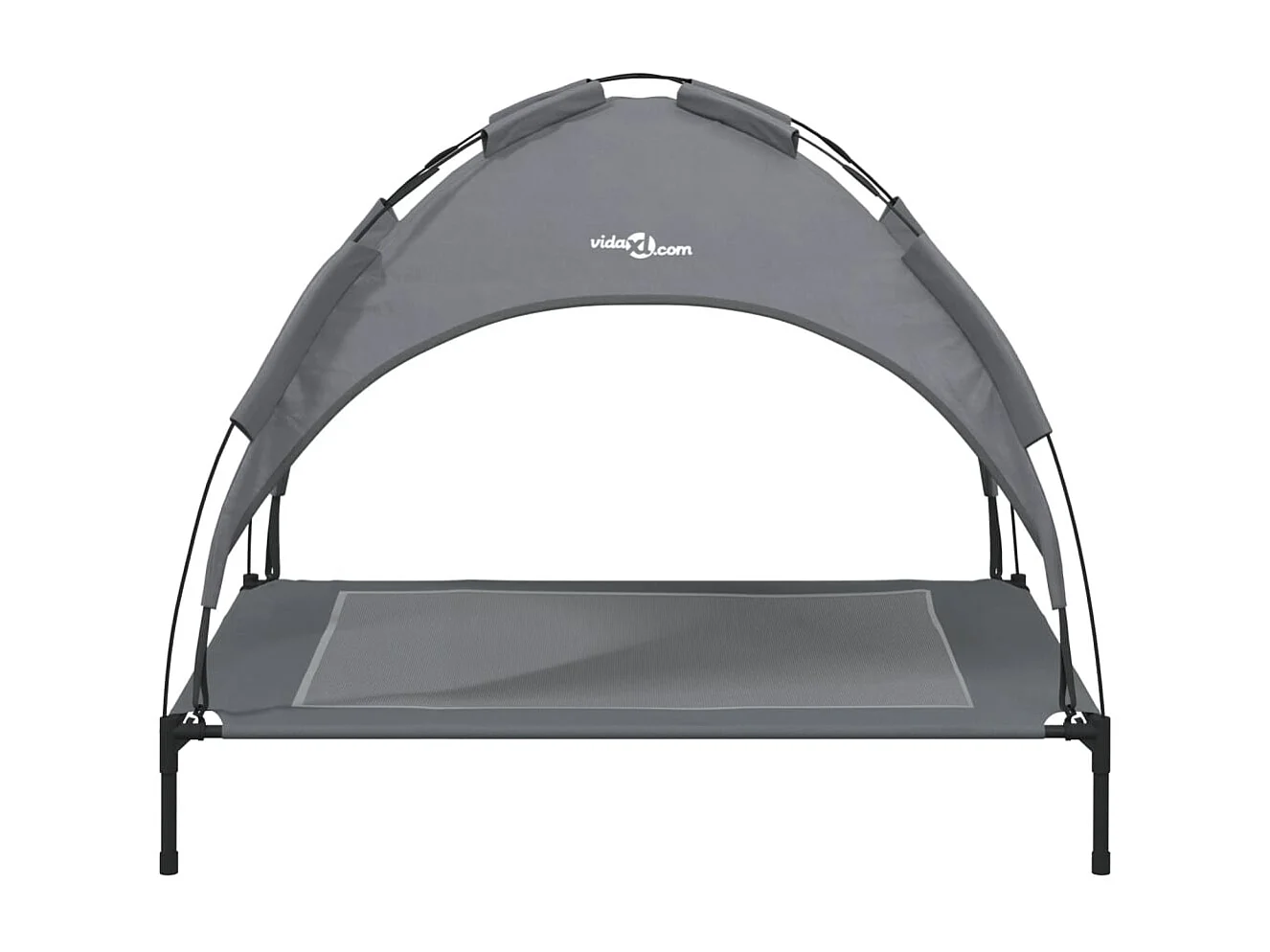 Marie-Fabienne  Lit pour cen avec auvent anthracite tissu Oxford et acier