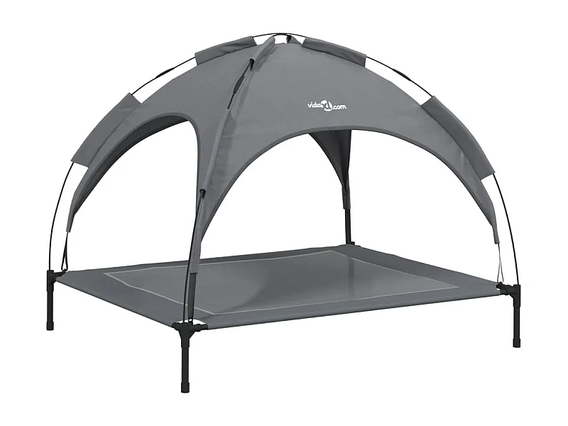 Marie-Fabienne  Hondenmand met luifel oxford stof en staal antracietkleurig