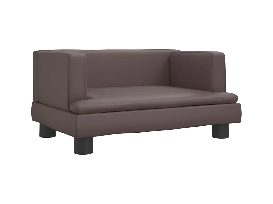 Asdee  Cama para perros de cuero sintético marrón 60x40x30 cm