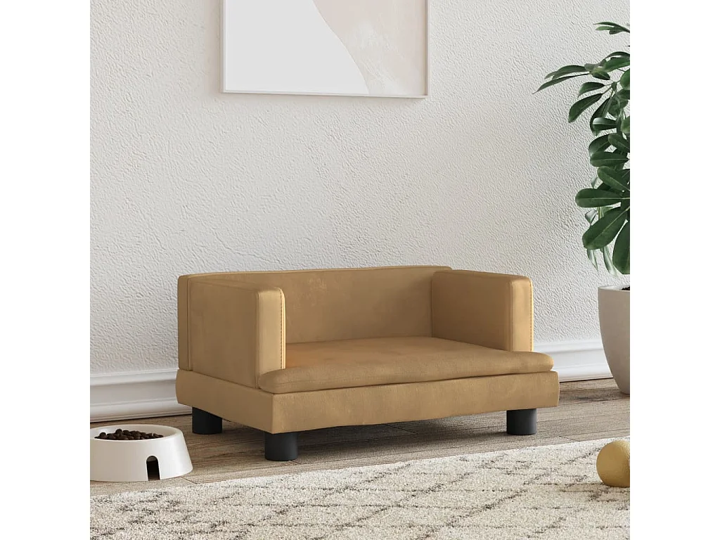 Asdee  Lit pour cen marron 60x40x30 cm velours