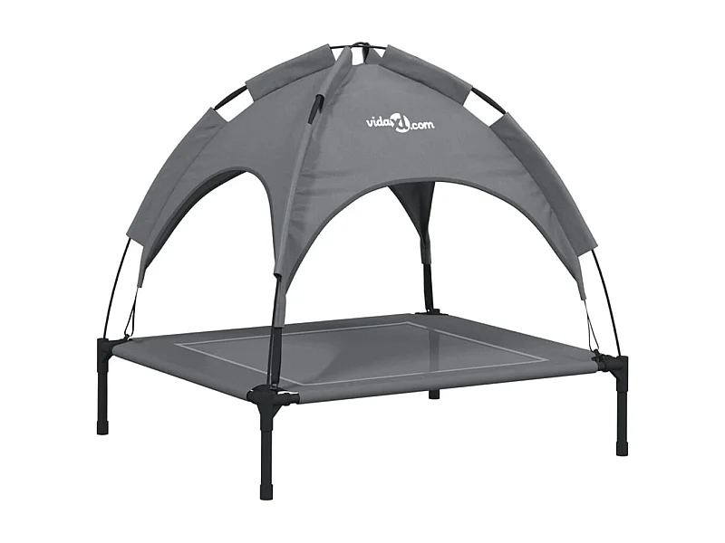 Marie-Fabienne  Hondenmand met luifel oxford stof en staal antracietkleurig