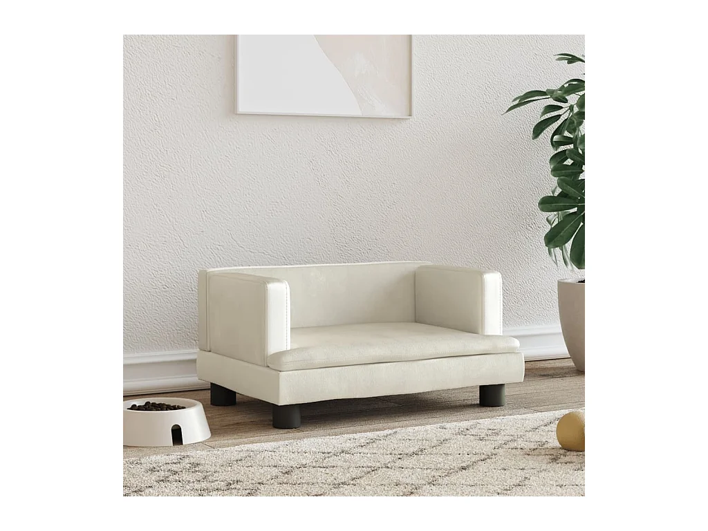 Asdee  Lit pour cen crème 60x40x30 cm velours