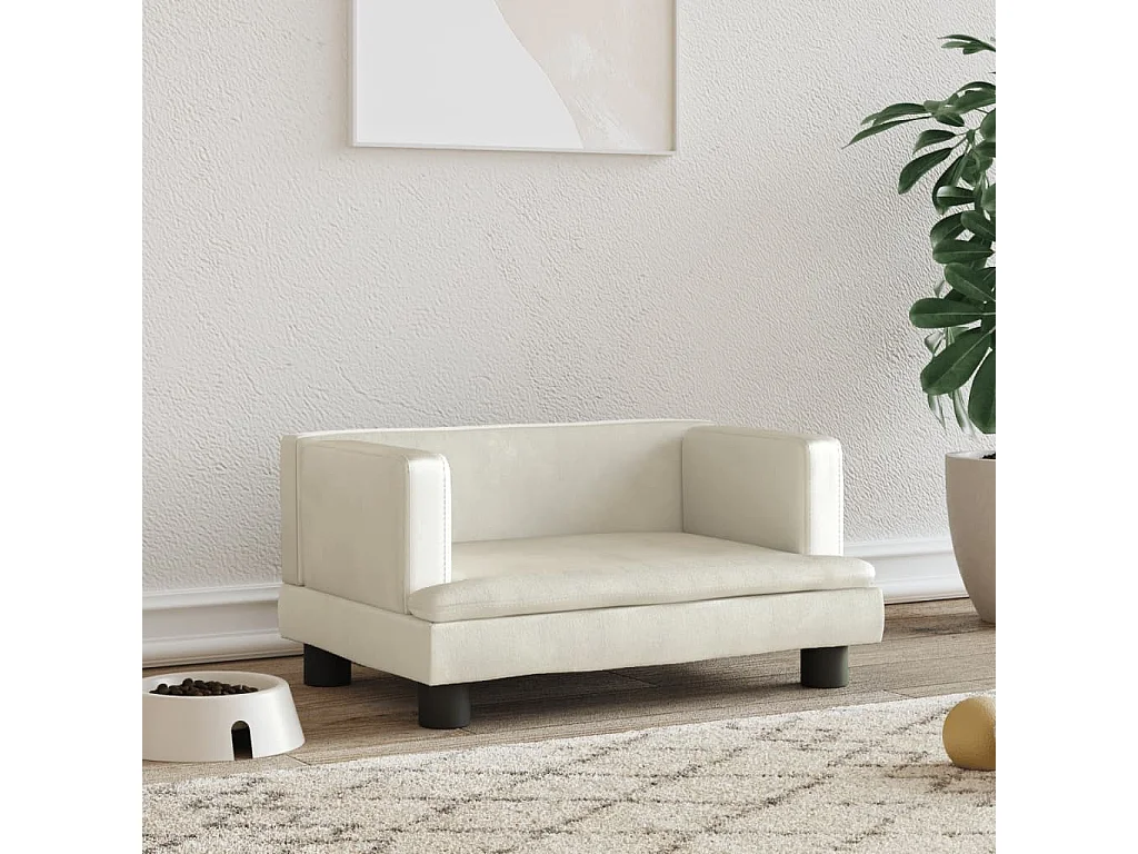 Asdee  Lit pour cen crème 60x40x30 cm velours