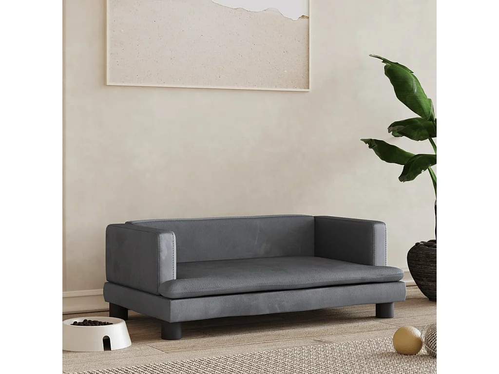 Asdee  Lit pour cen gris foncé 80x45x30 cm velours