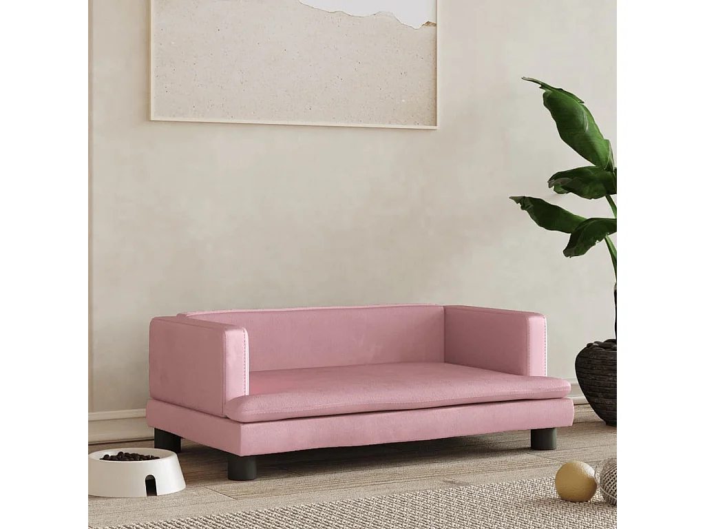 Asdee  Lit pour cen rose 80x45x30 cm velours