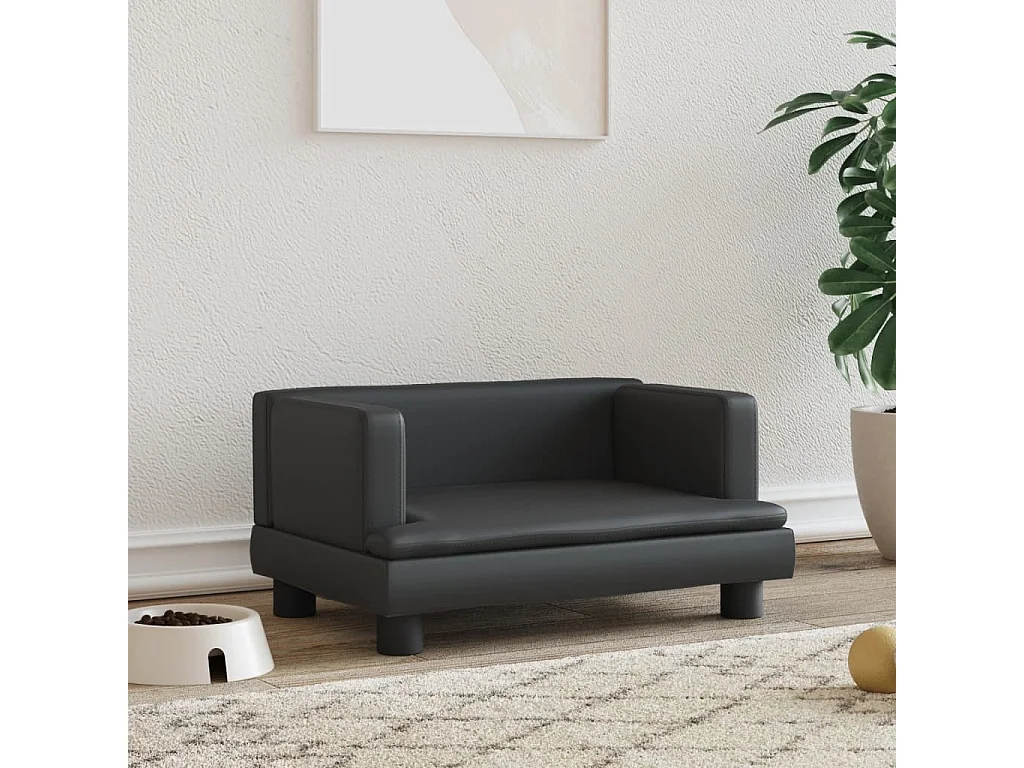 Asdee  Lit pour cen noir 60x40x30 cm similicuir