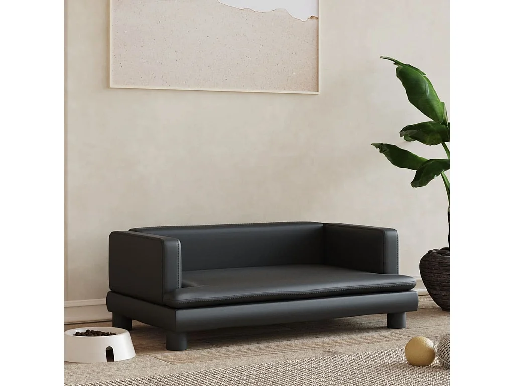 Asdee  Lit pour cen noir 80x45x30 cm similicuir