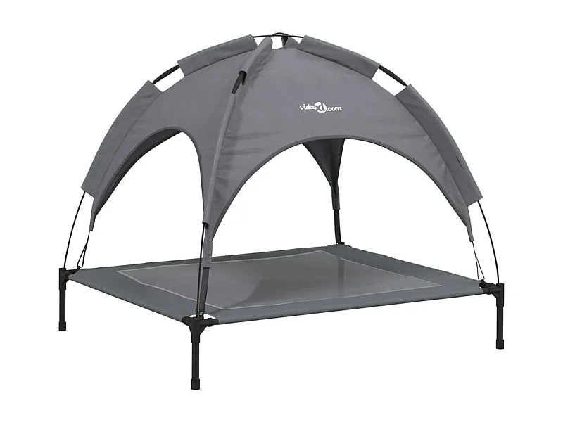 Marie-Fabienne  Lit pour cen avec auvent anthracite tissu Oxford et acier