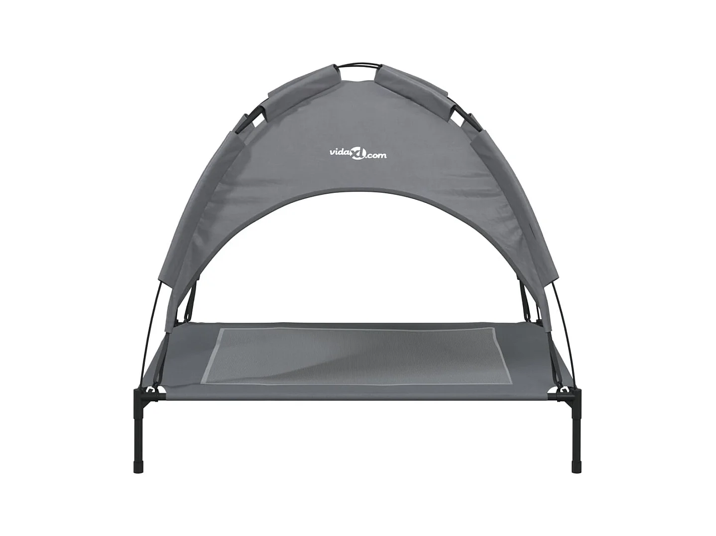 Marie-Fabienne  Lit pour cen avec auvent anthracite tissu Oxford et acier