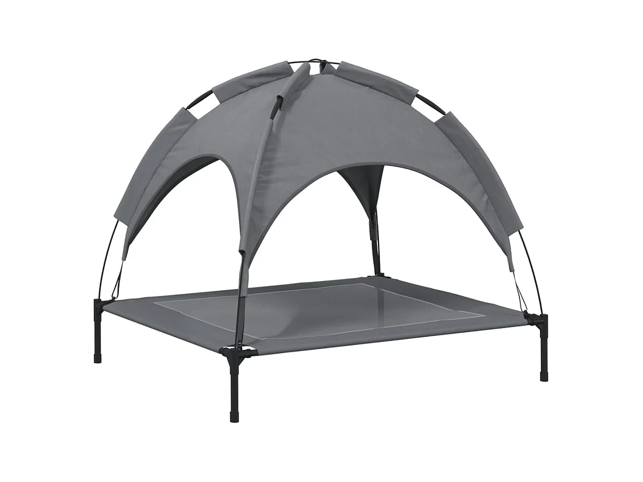 Marie-Fabienne  Lit pour cen avec auvent anthracite tissu Oxford et acier