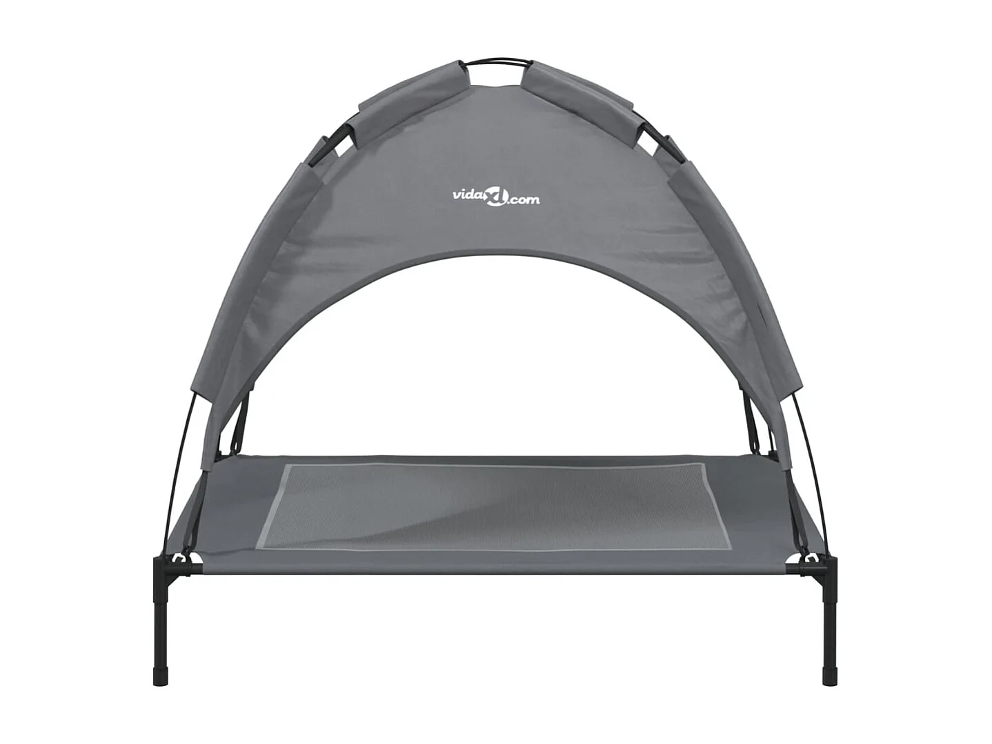 Marie-Fabienne  Lit pour cen avec auvent anthracite tissu Oxford et acier