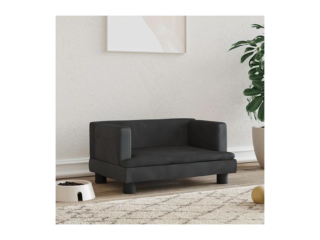 Asdee  Lit pour cen noir 60x40x30 cm velours