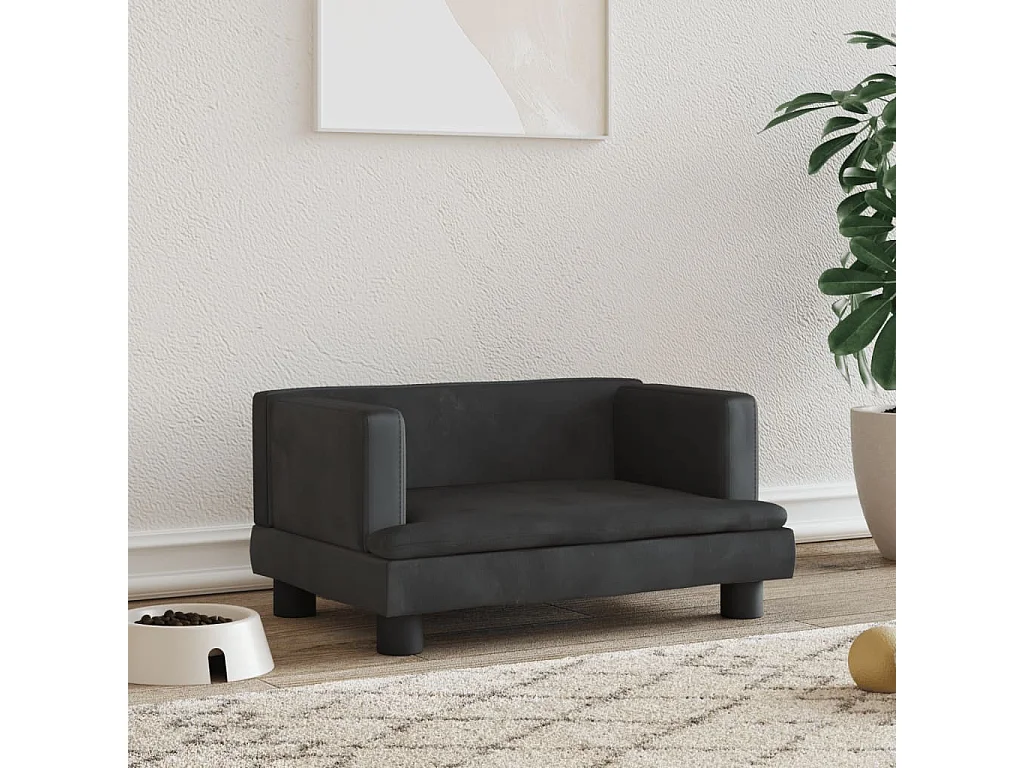Asdee  Lit pour cen noir 60x40x30 cm velours