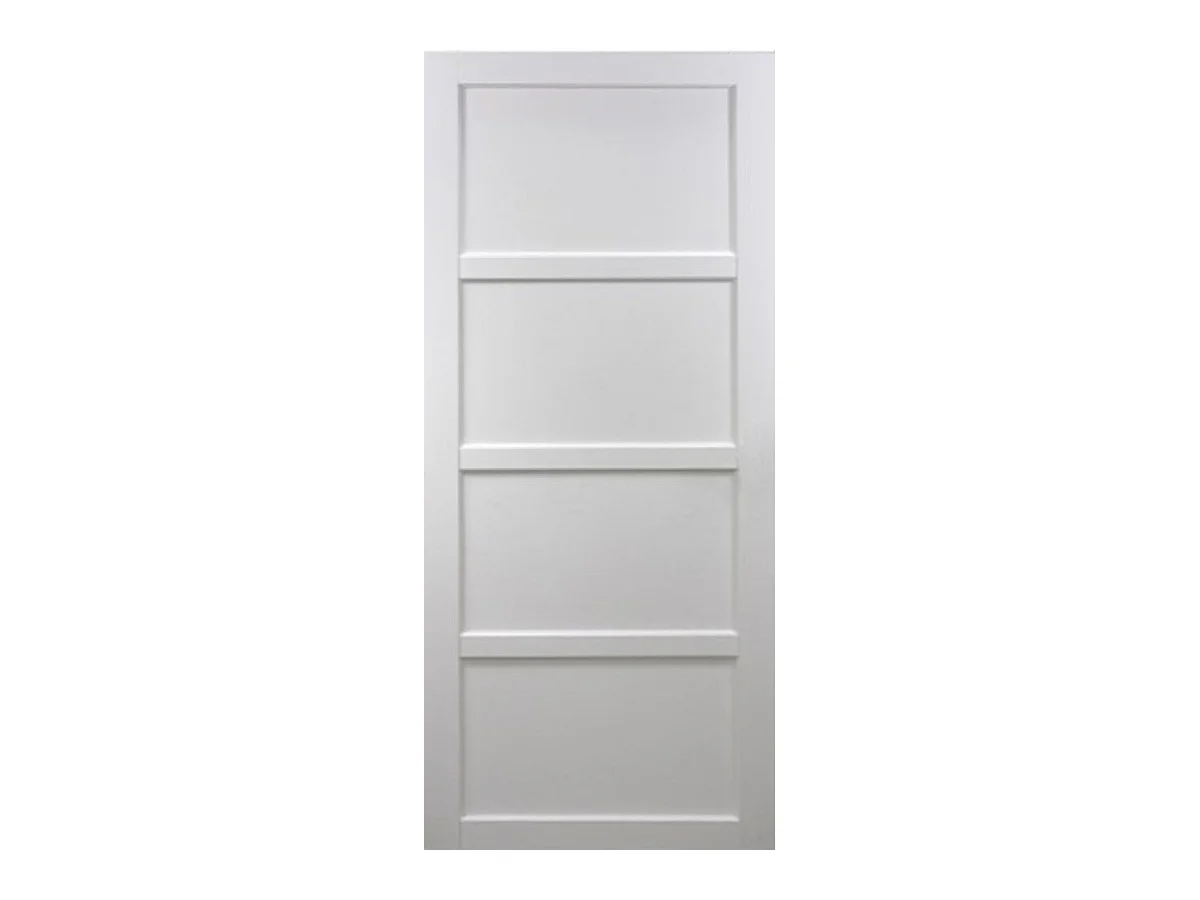 Porte Coulissante Tamera Blanc 4 Panneaux H204 X L93 + Rail Alu Bandeau Blanc Gd Menuiseries