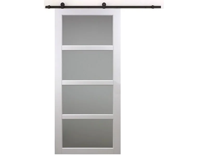 Porta scorrevole tana blanco larghezza 73 + binario in acciaio nero