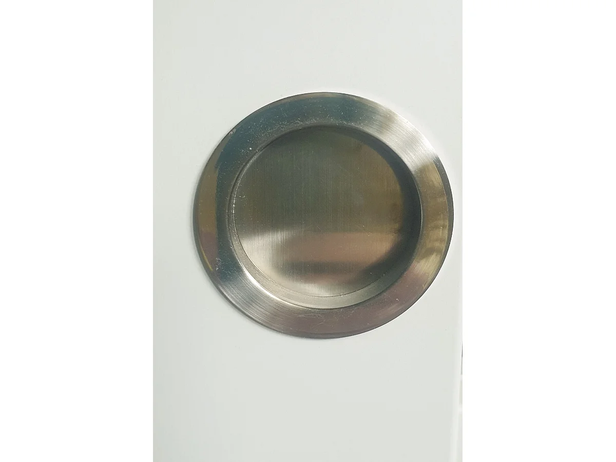 Porta scorrevole Tana bianca con vetro H204 x L93 cm, binario in alluminio bianco, conchiglie Gd Menuiseries