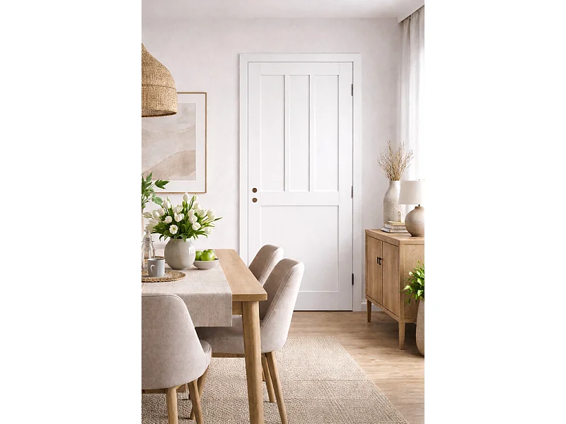 Bloque de puerta de taller revestido de blanco Ancho 83 Ancho Empujador izquierdo