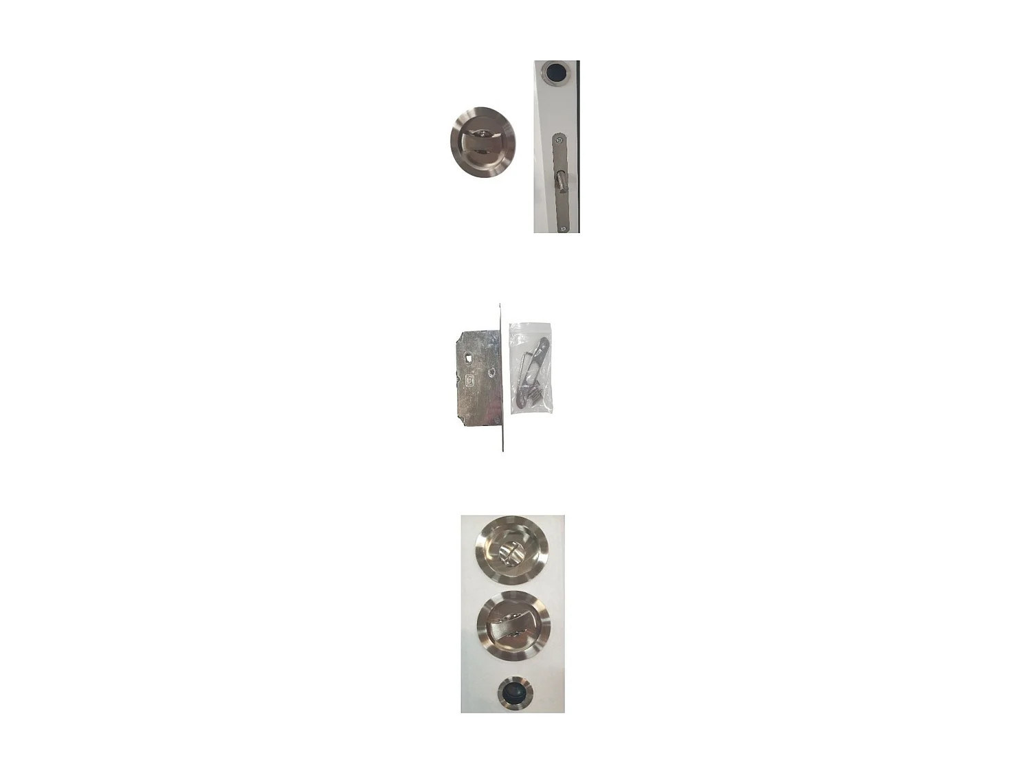 Porta scorrevole da officina bianca H204 x L93 cm, incassata, kit di finitura Gd Menuseries senza maniglia