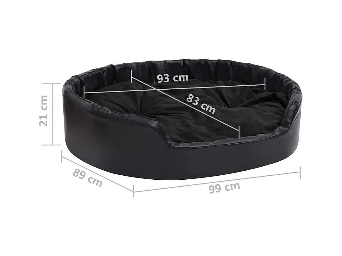 Davidson  Lit pour cens Noir 99x89x21 cm Peluche et similicuir