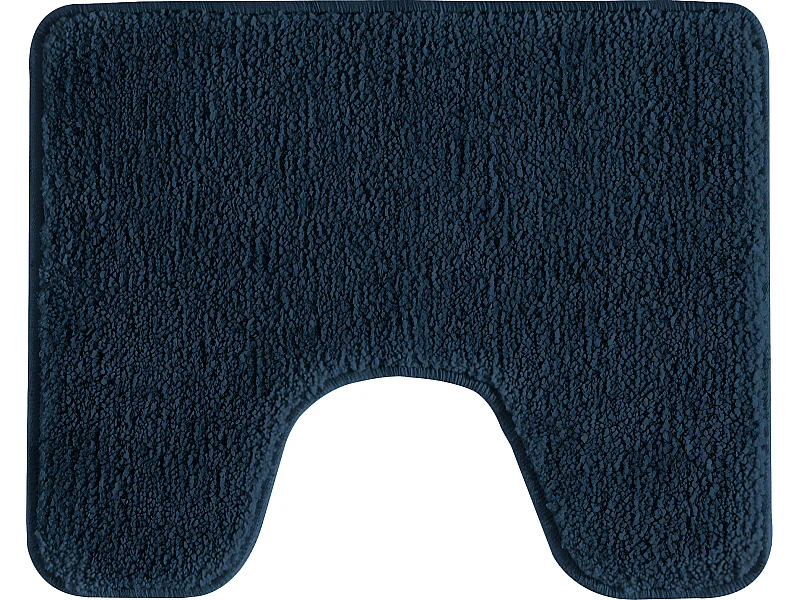 Tapis de toilette uni en polyester marine 50x40cm