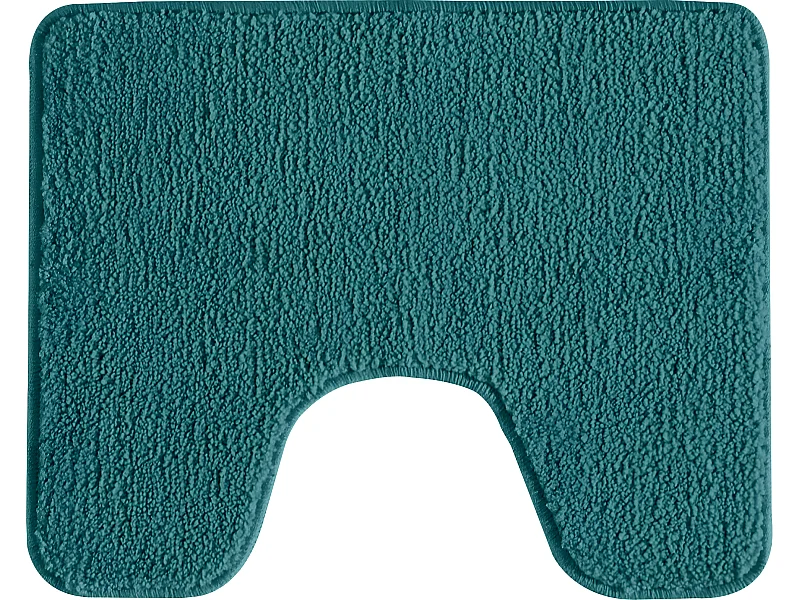 Tapis de toilette uni en polyester bleu paon 50x40cm