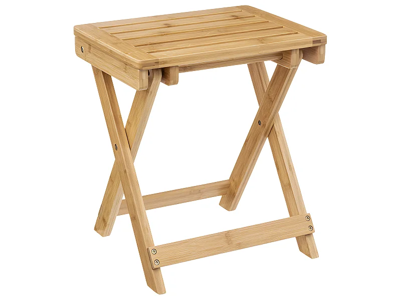 Tabouret pliant en Bambou H 44 cm