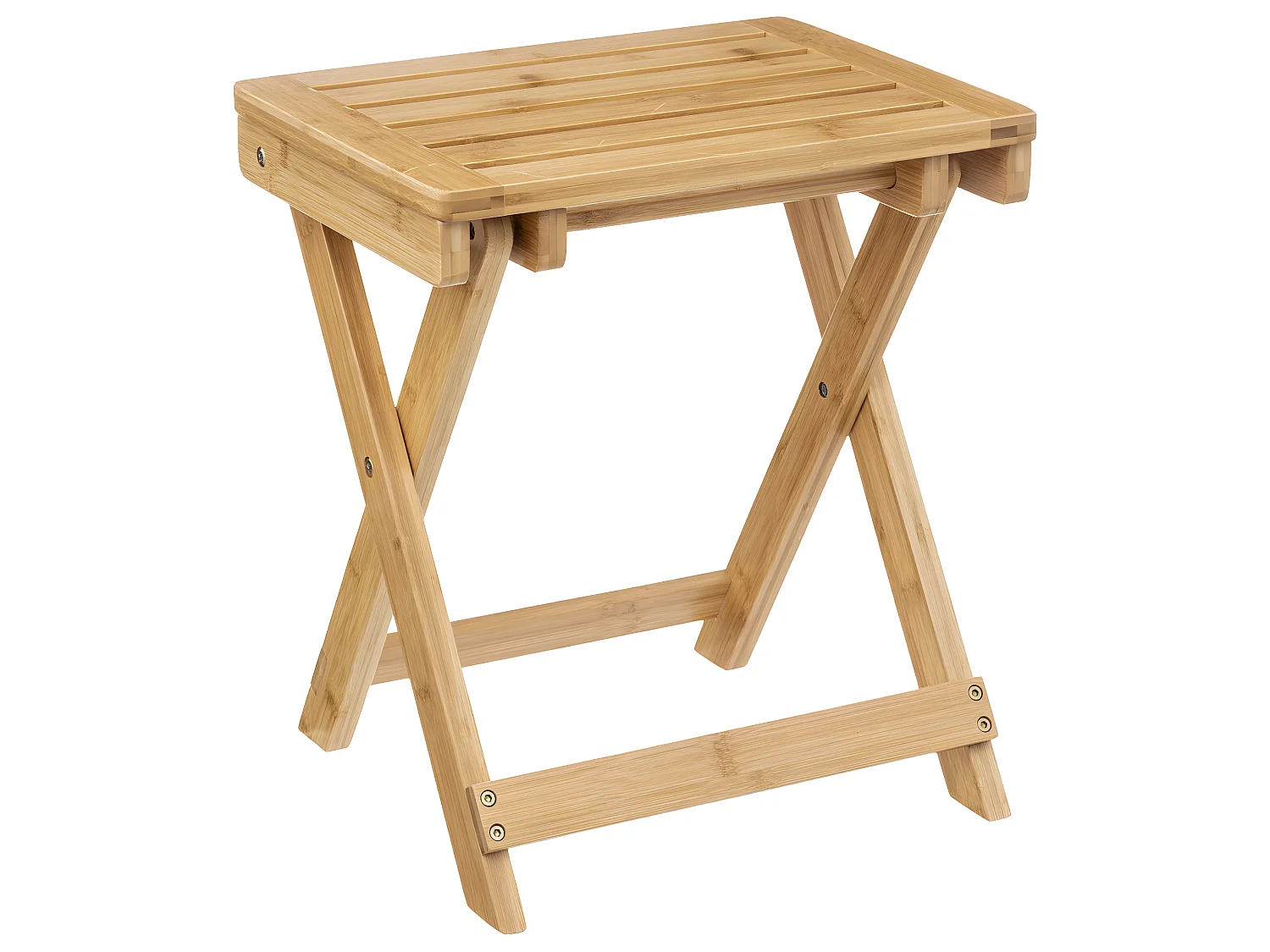 Tabouret pliant en Bambou H 44 cm