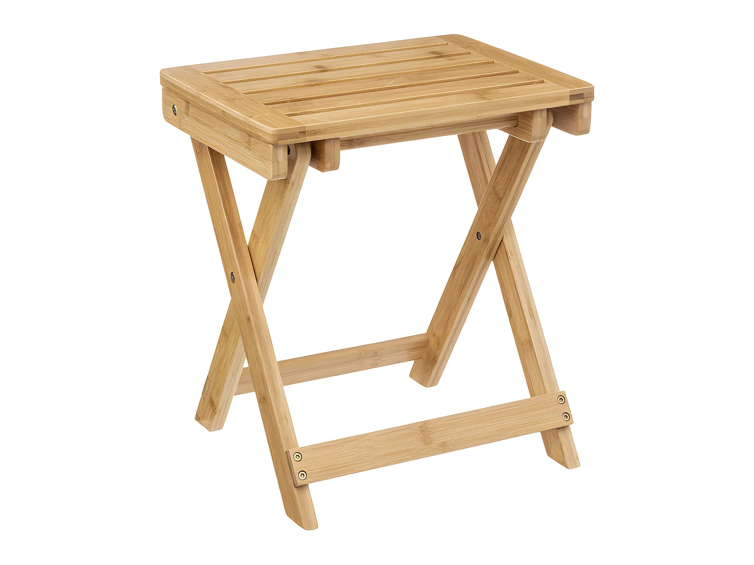 Tabouret pliant en Bambou H 44 cm