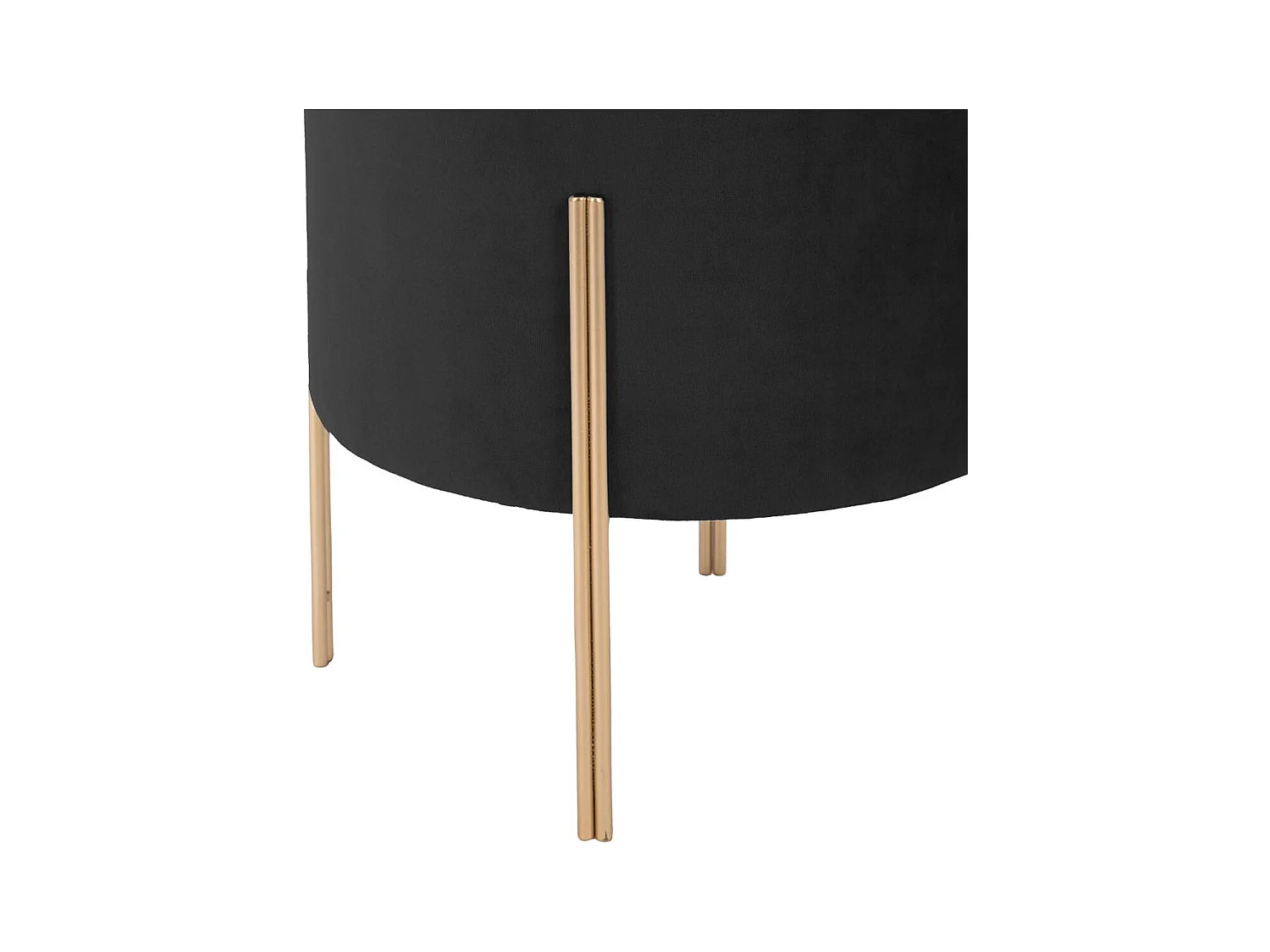 Runder Pouf aus Metall und Samt Ø 34 x H. 40 cm