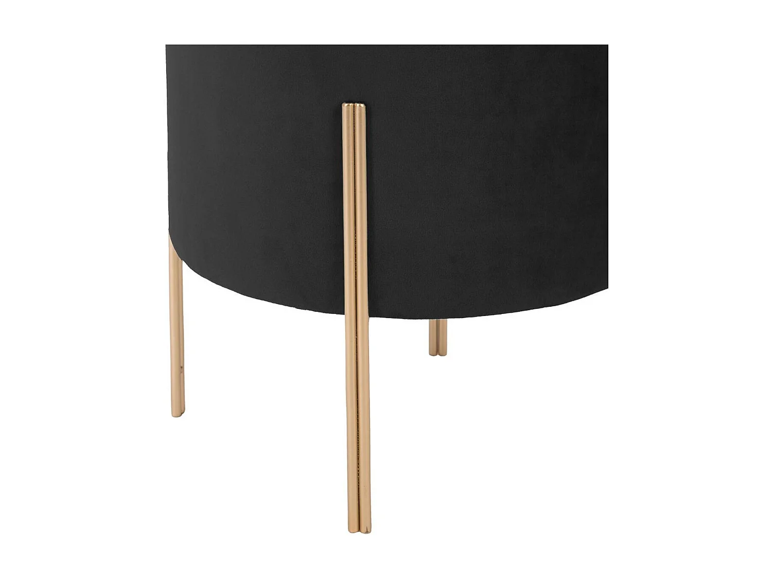 Runder Pouf aus Metall und Samt Ø 34 x H. 40 cm