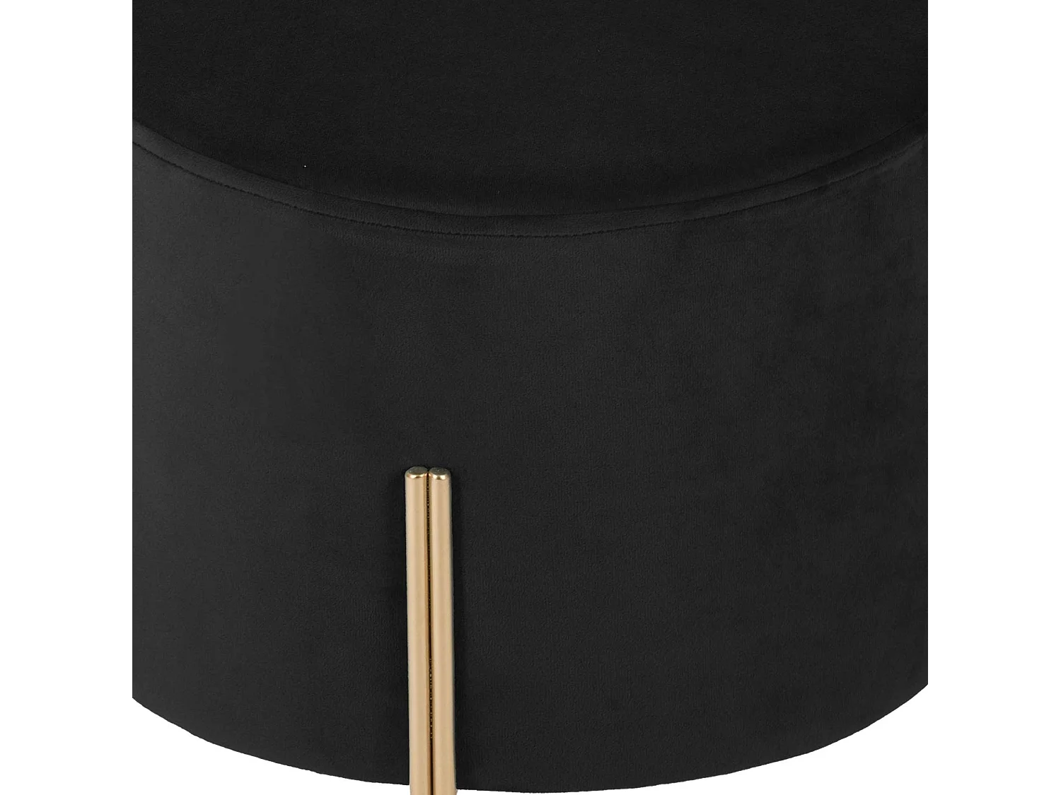 Runder Pouf aus Metall und Samt Ø 34 x H. 40 cm