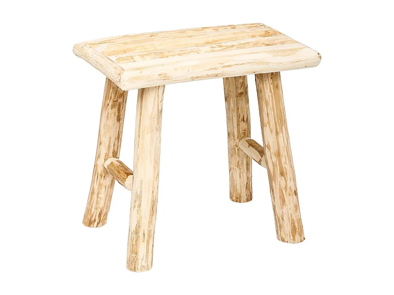 Tabouret en Bois naturel rendu artisanal L 34 cm