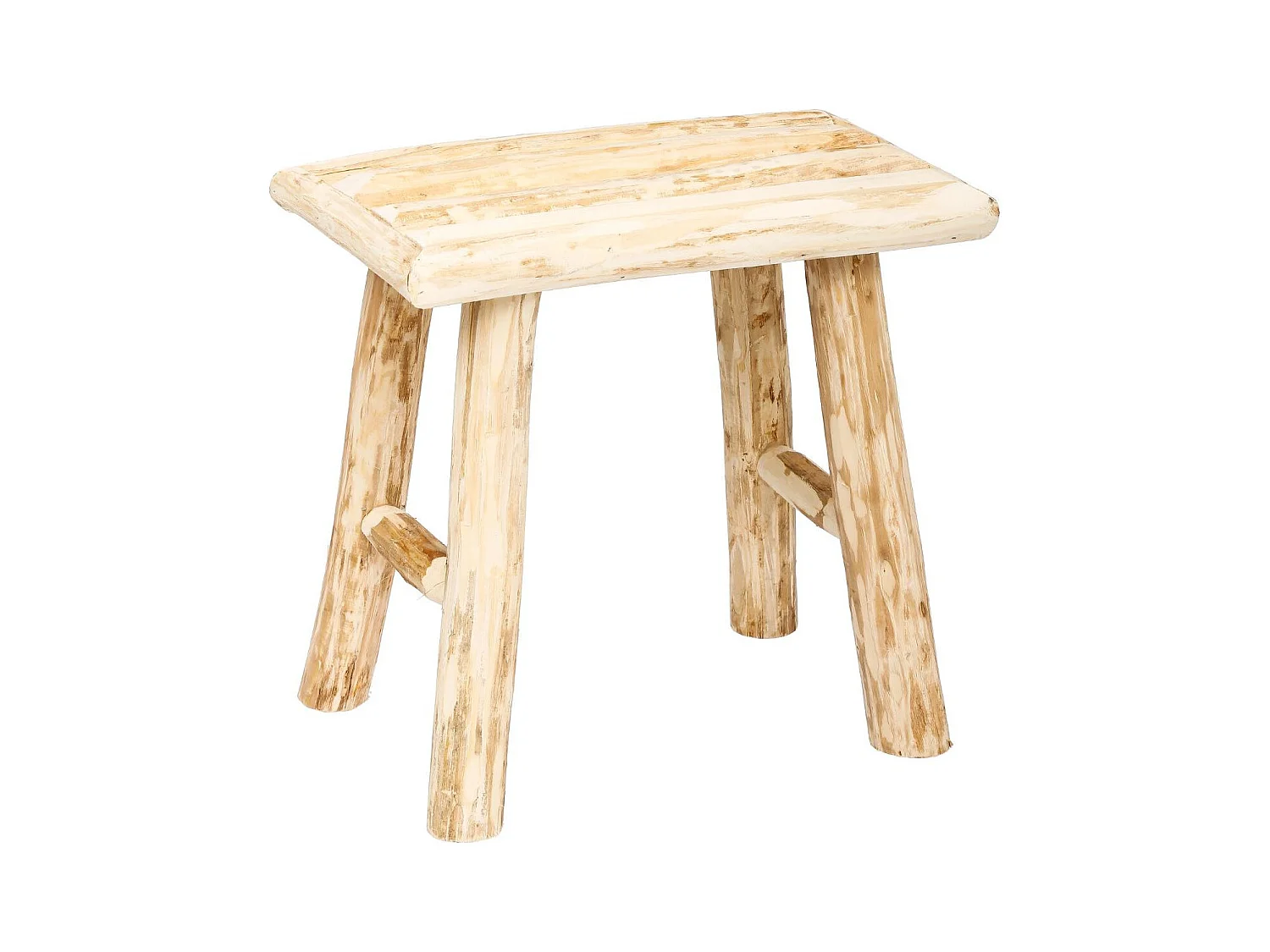 Tabouret en Bois naturel rendu artisanal L 34 cm