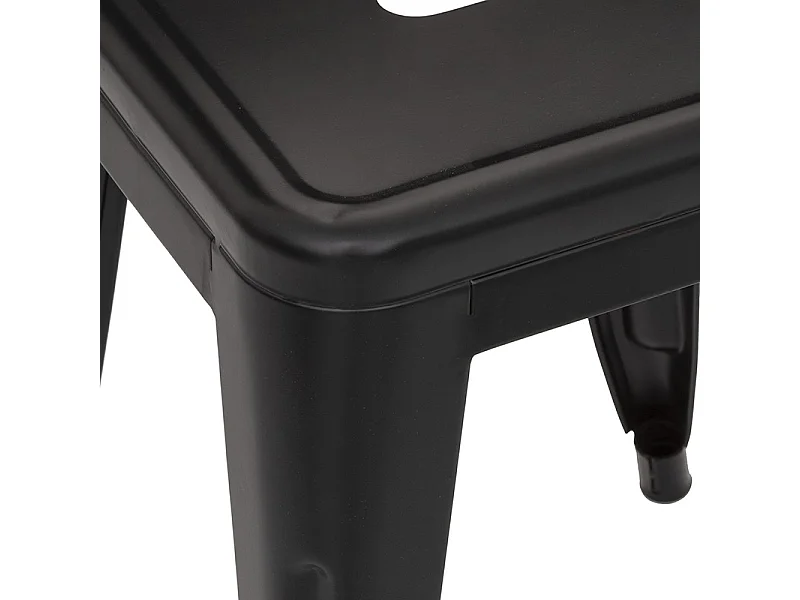 Tabouret en métal Noir H 46 cm style néo-industriel