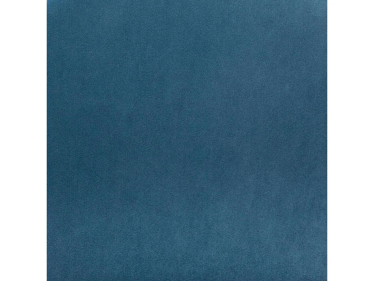 Tabouret avec Coffre en Velours Bleu et pieds en Bois naturel H 43 cm