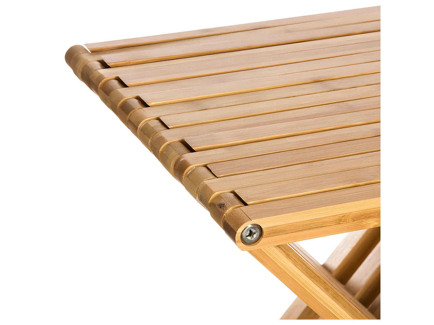 Taburete plegable de bambú L.40 x P.32 x H.45 cm