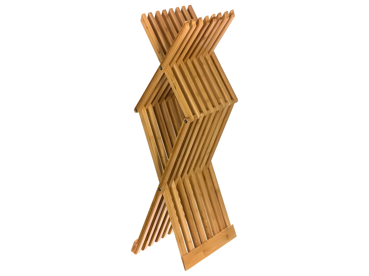 Taburete plegable de bambú L.40 x P.32 x H.45 cm