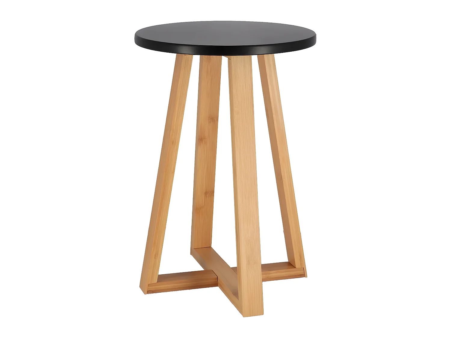 Tabouret de salle de bain en Bambou et Bois Noir H 43 cm