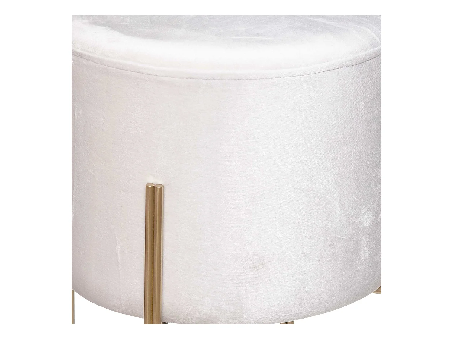 Runder Pouf aus Metall und Samt Ø 34 x H. 40 cm