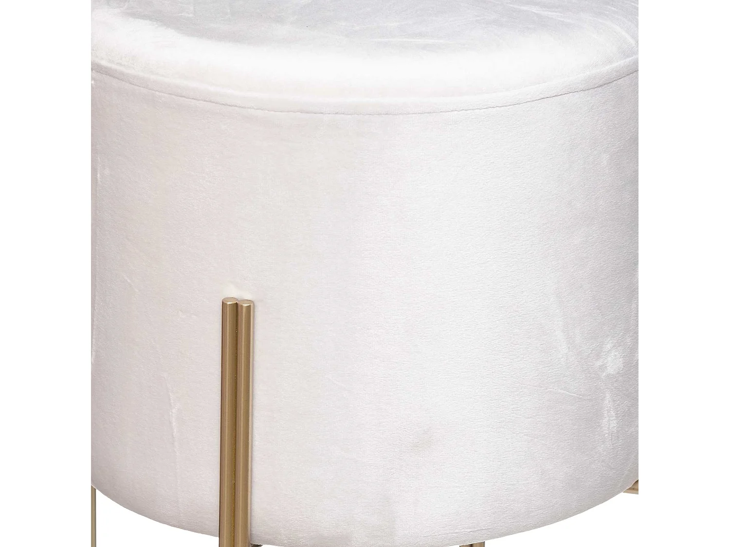 Runder Pouf aus Metall und Samt Ø 34 x H. 40 cm