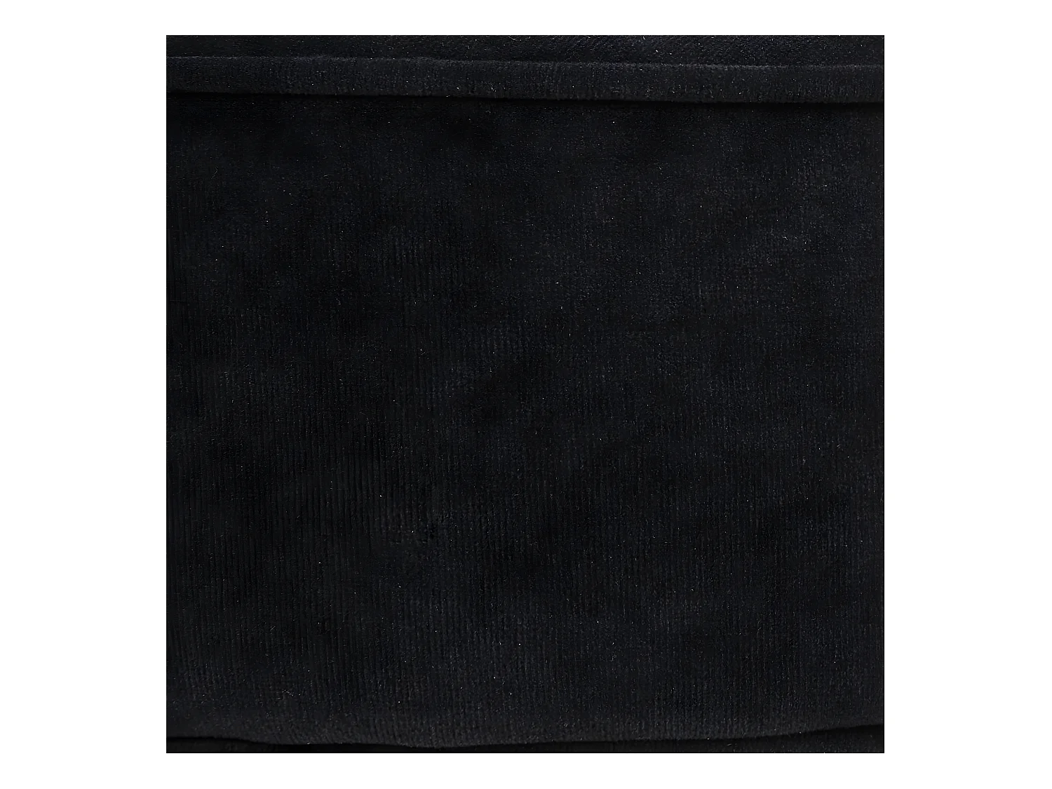 Tabouret Noir aspect Lin et Pieds en Bois naturel  35 x 35 cm