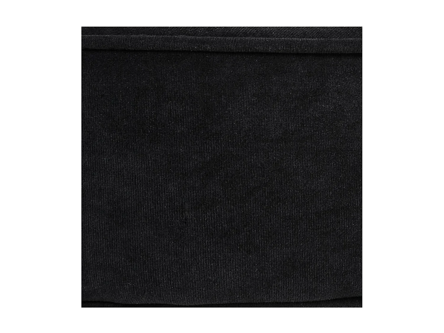 Tabouret Noir aspect Lin et Pieds en Bois naturel  35 x 35 cm