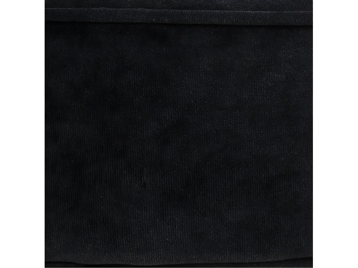 Tabouret Noir aspect Lin et Pieds en Bois naturel  35 x 35 cm