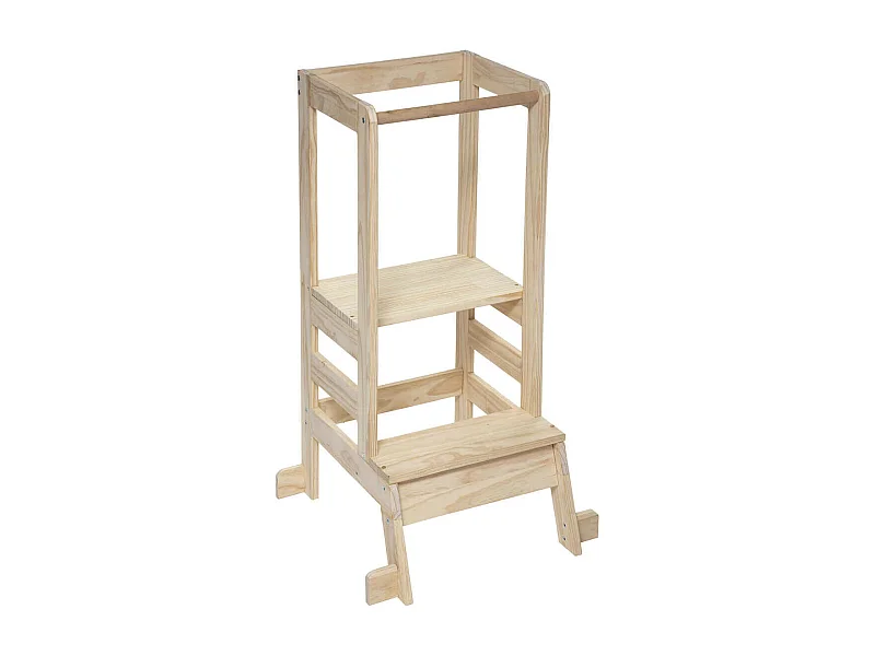 Torre de aprendizagem em madeira castanha 90x51x51cm