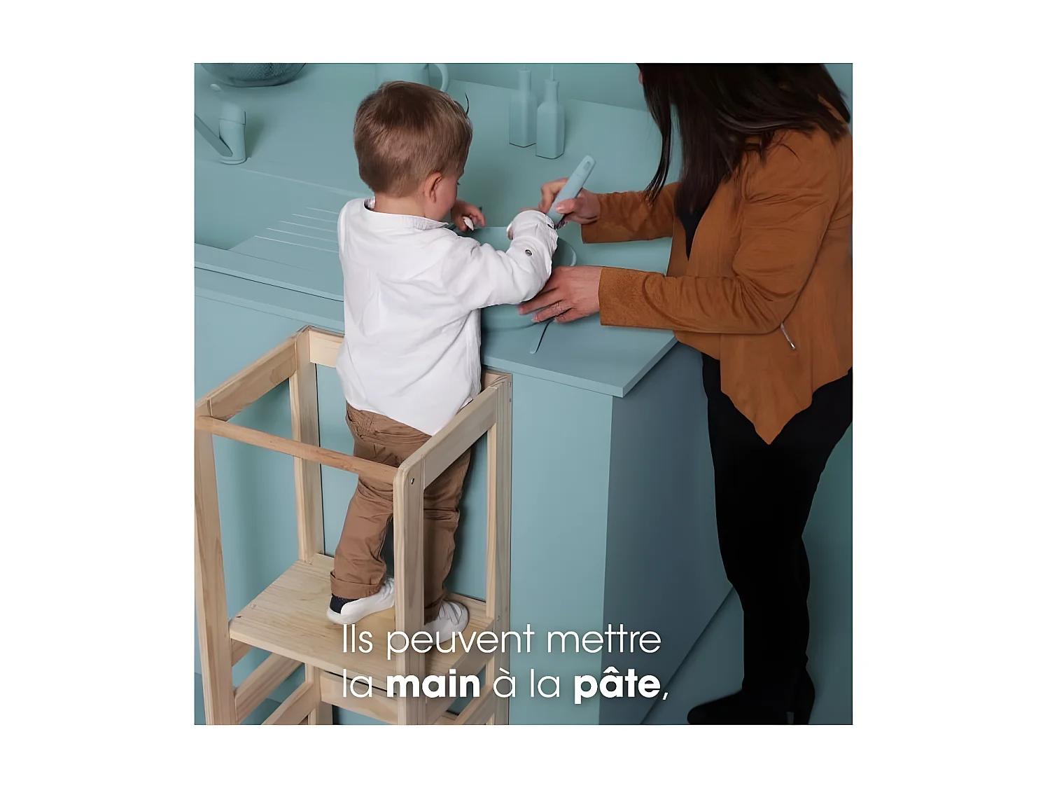 Lernturm Holz braun 90x51x51cm