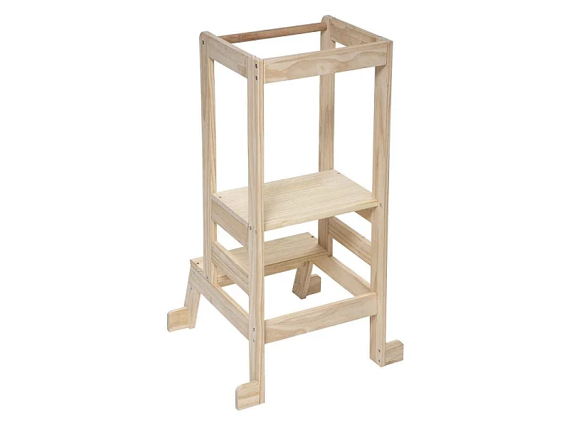 Torre de aprendizagem em madeira castanha 90x51x51cm