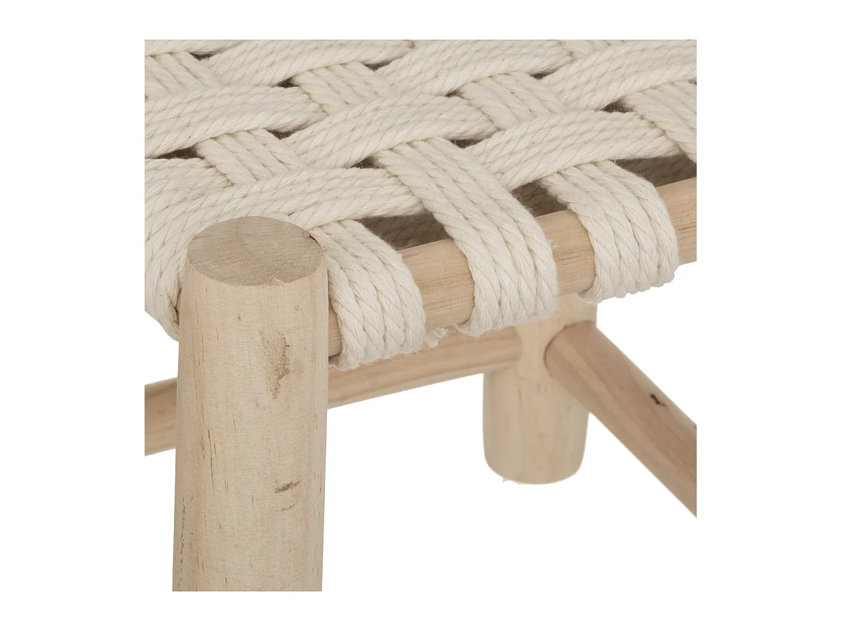 Tabouret Enfant en bois naturel et coton H 28 cm