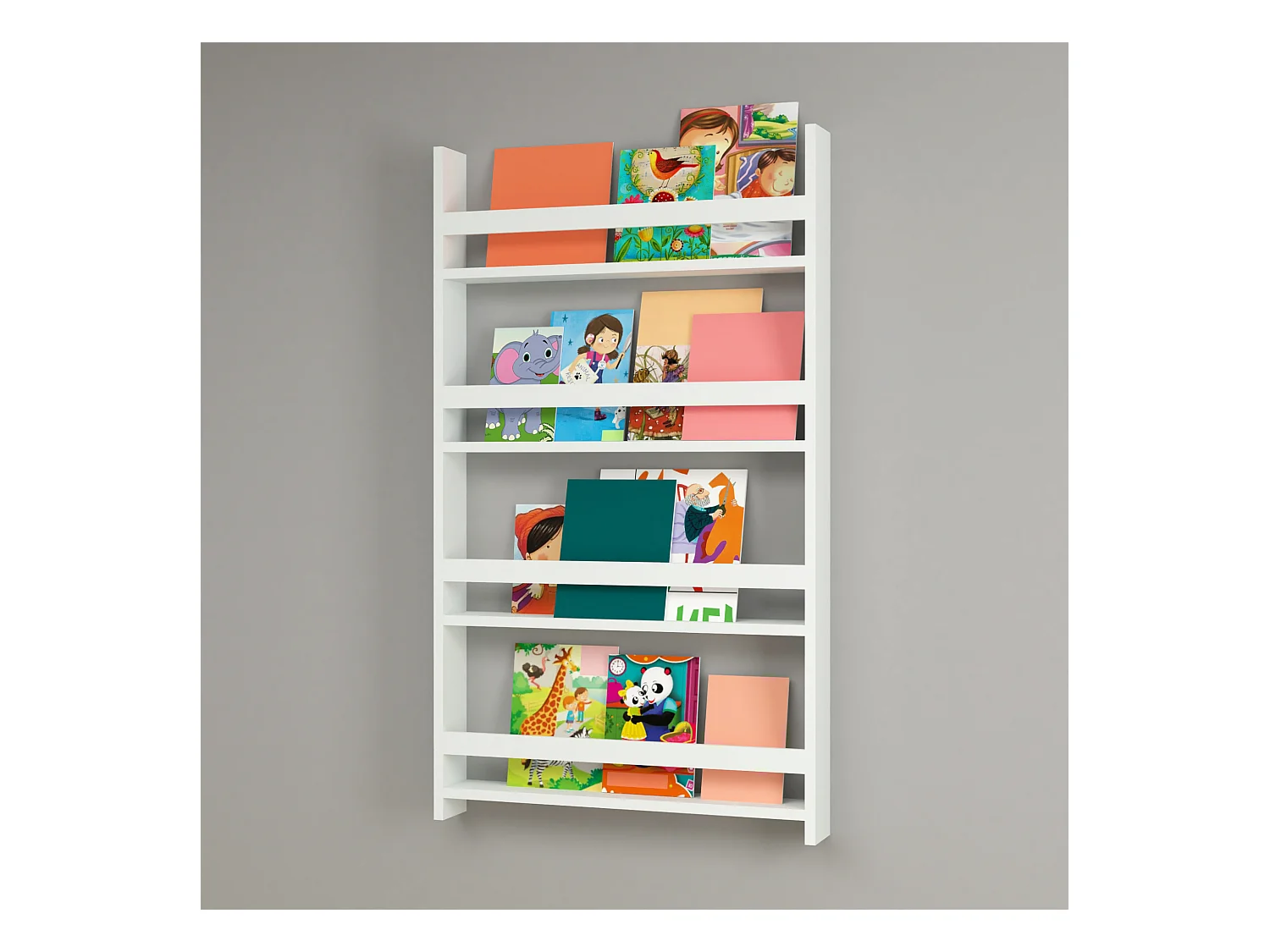 Étagère murale Sotenäs à 4 niveaux 120 x 74 x 10 cm blanc [en.casa]