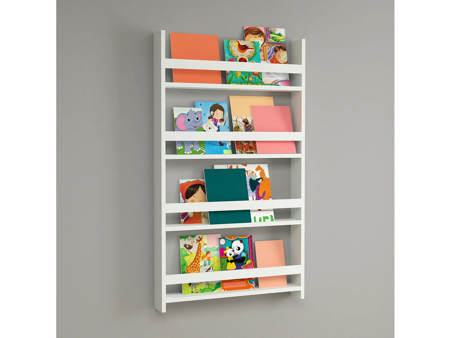 Étagère murale Sotenäs à 4 niveaux 120 x 74 x 10 cm blanc [en.casa]