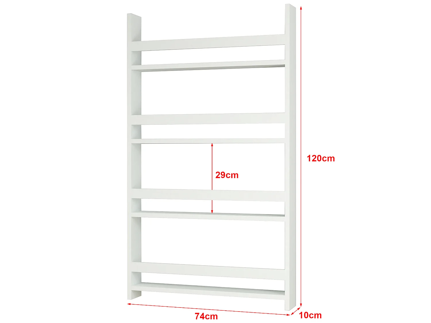 Étagère murale Sotenäs à 4 niveaux 120 x 74 x 10 cm blanc [en.casa]